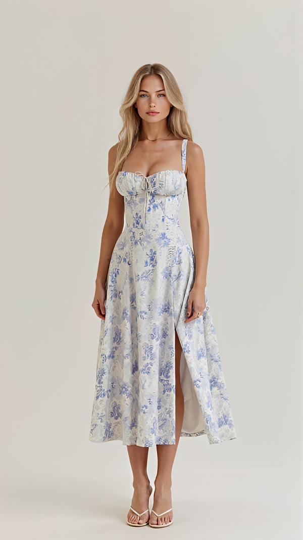 Kiana - Stilvolles Midikleid mit Schlitz