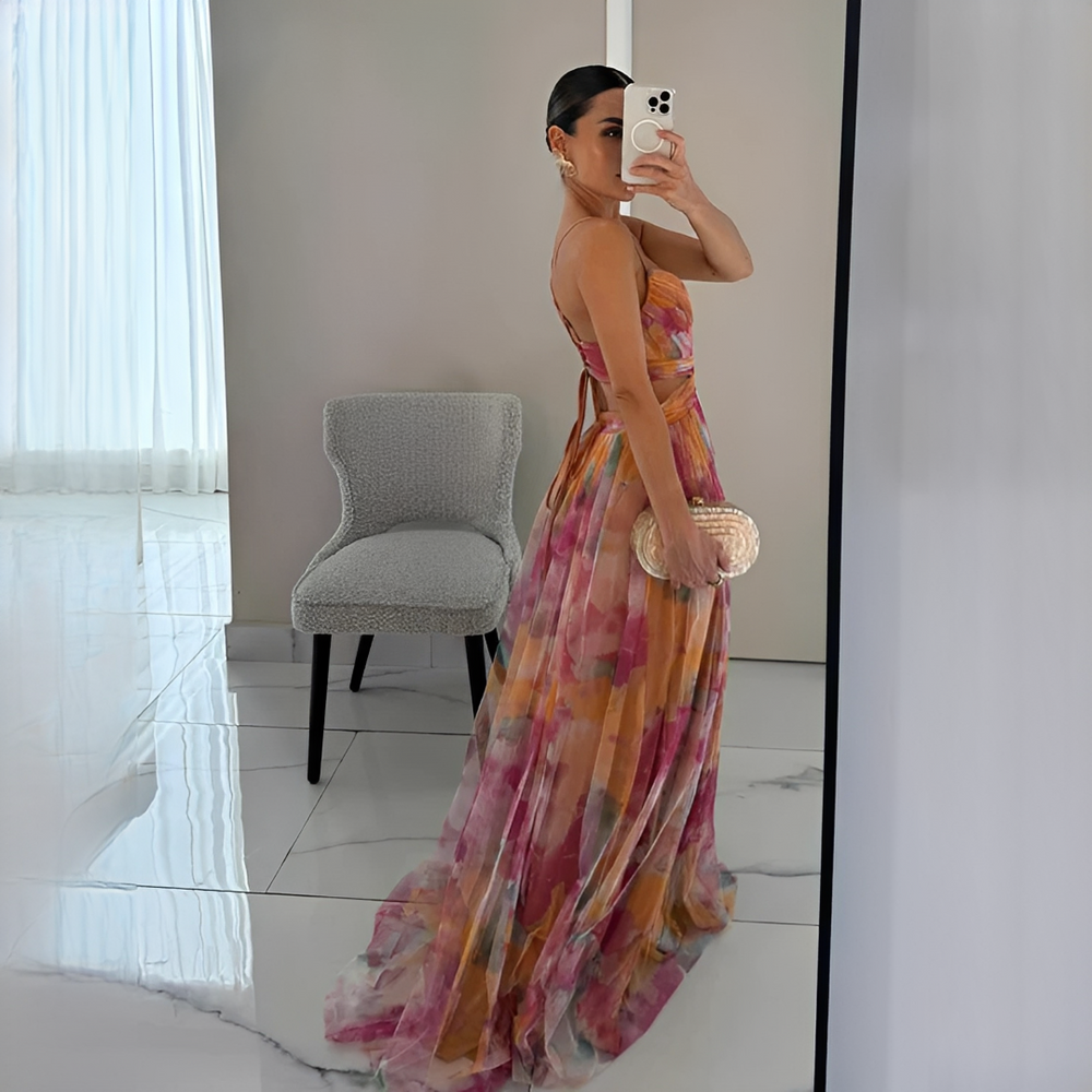Darrisha - Elegantes Maxikleid mit überkreuztem Bund