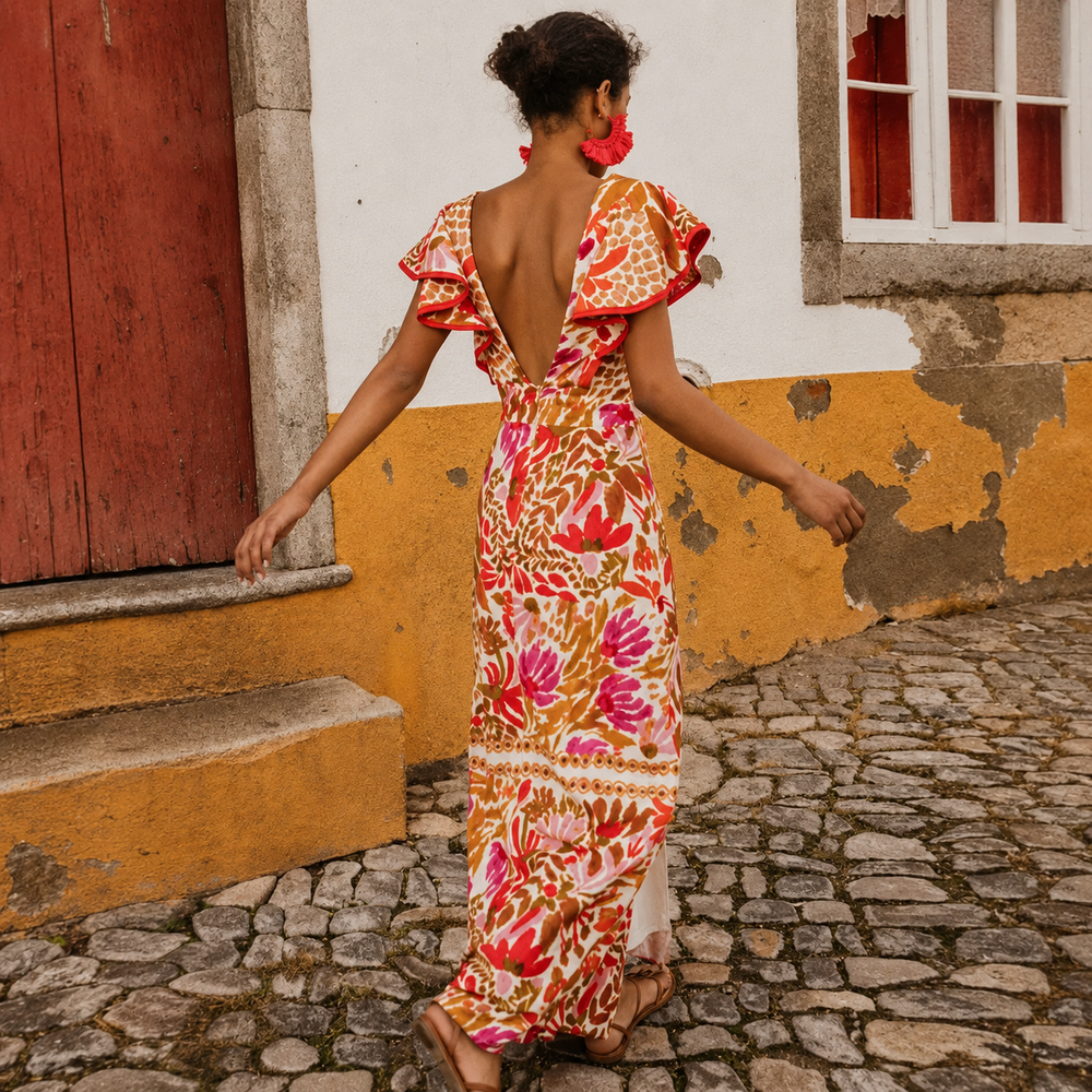 Rhian - Schickes Kleid mit offenem Rücken