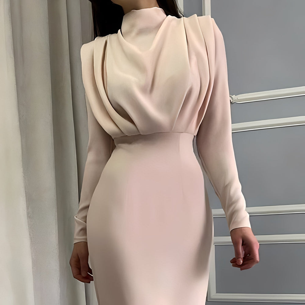 Bonnie - Stilvolles, drapiertes Midikleid für Damen