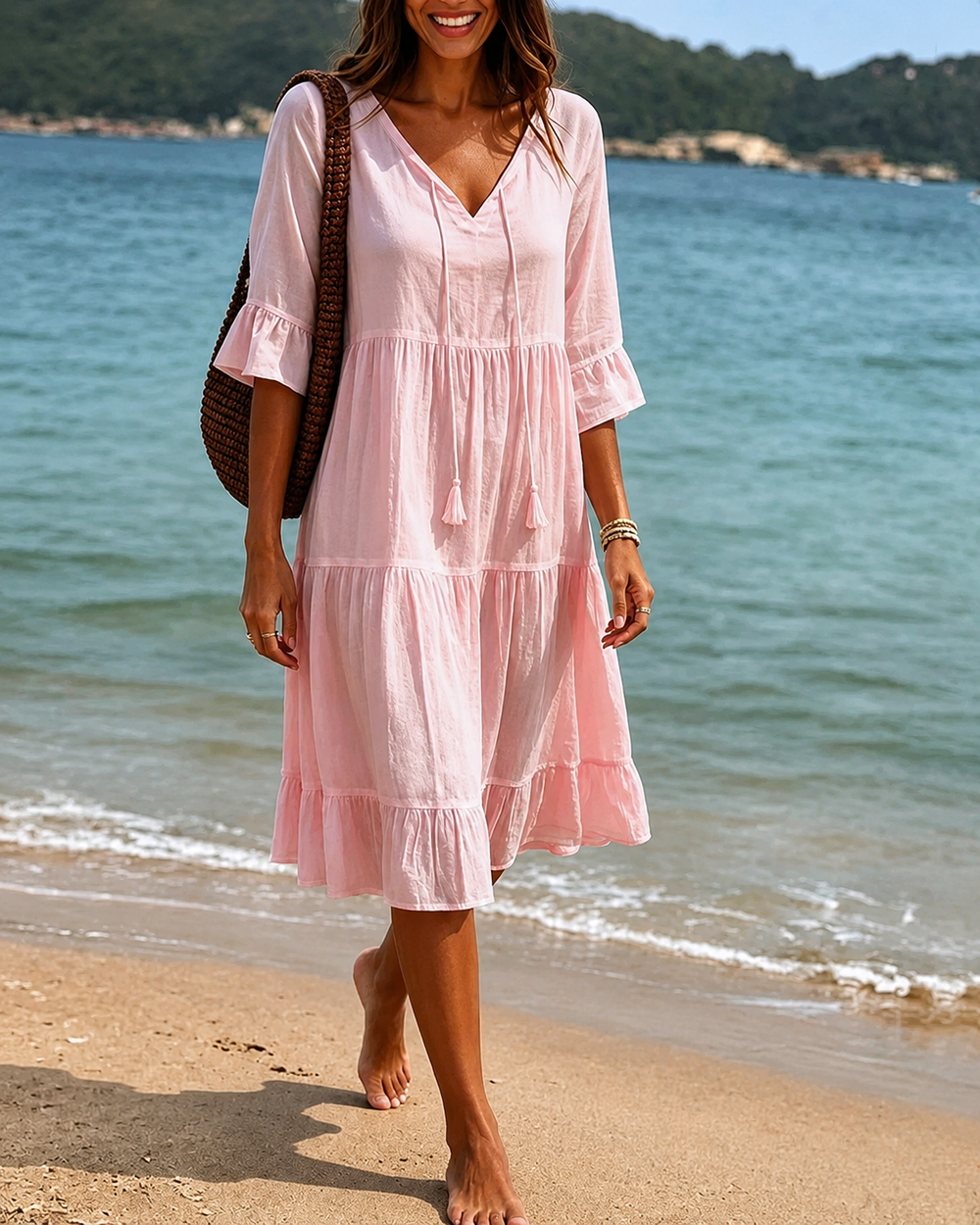 Lorraine - Schickes Midikleid mit V-Ausschnitt