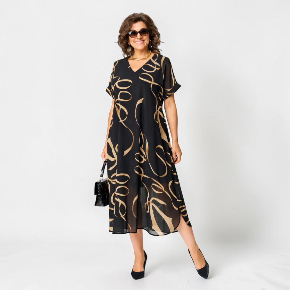 Ismara - Leichtes Midikleid mit V-Ausschnitt