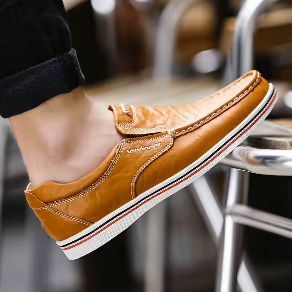 Paul | Herren Frühling Moc Toe Loafers mit Kontrastnähten