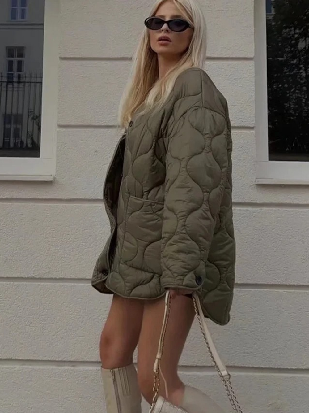 Daniela | Damen Freizeit-Steppjacke mit Knopfleiste