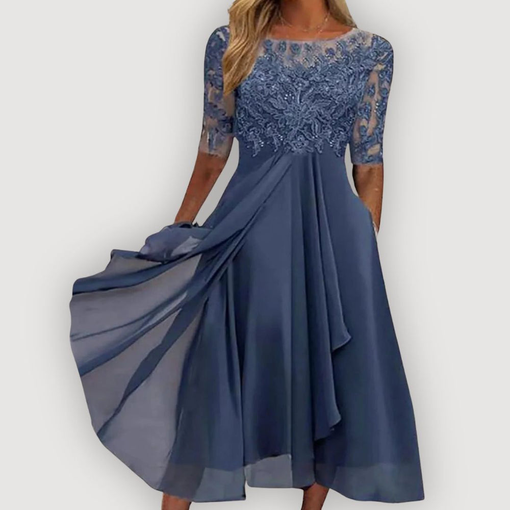 Pauline | Damen Elegantes Chiffonkleid – Chiffon Kleid Elegant Sommer 2026