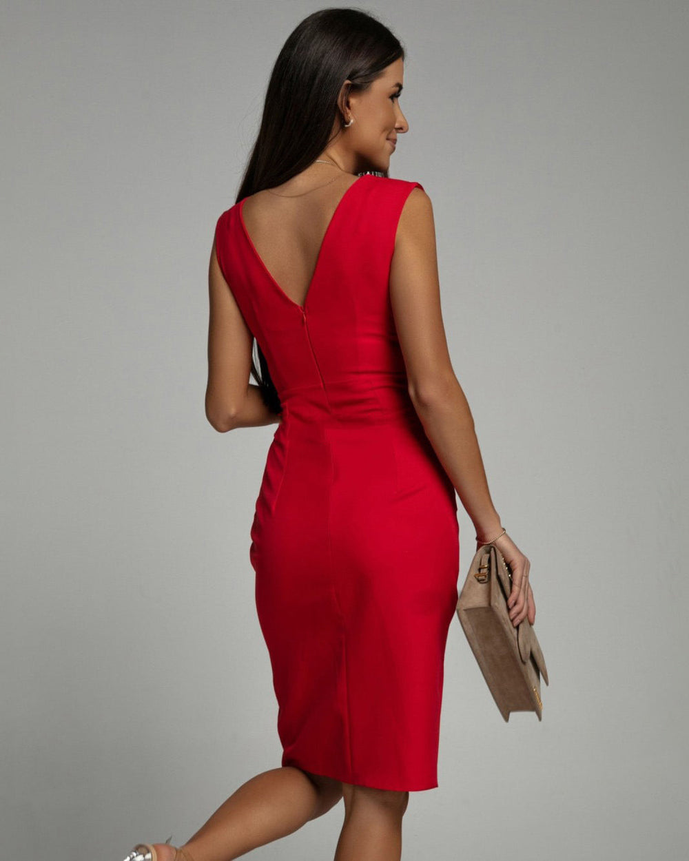 Kaela - Drapiertes, figurformendes Midikleid