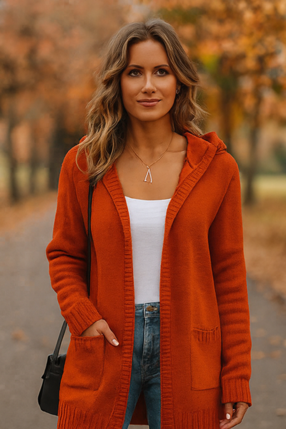 Darienne Komfortabler Cardigan | Orange
