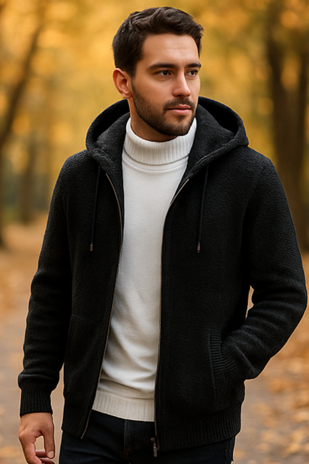 Henry Strick-Hoodie | Schwarz