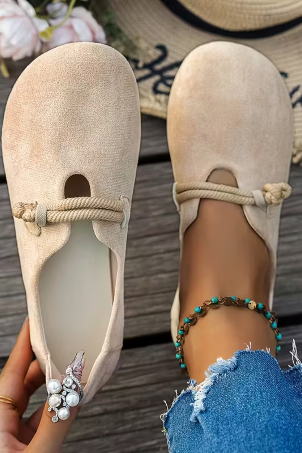 Marjorie Bequeme Slip-On Schuhe | Beige