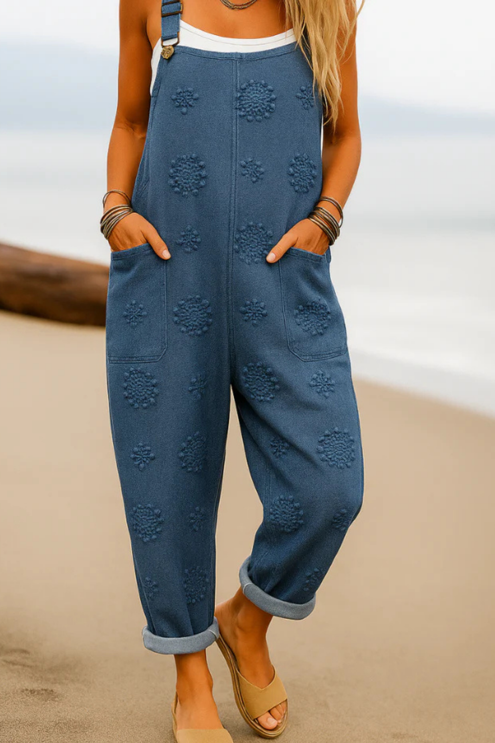 Mayah Künstlerischer Overall-Jumpsuit | Blau