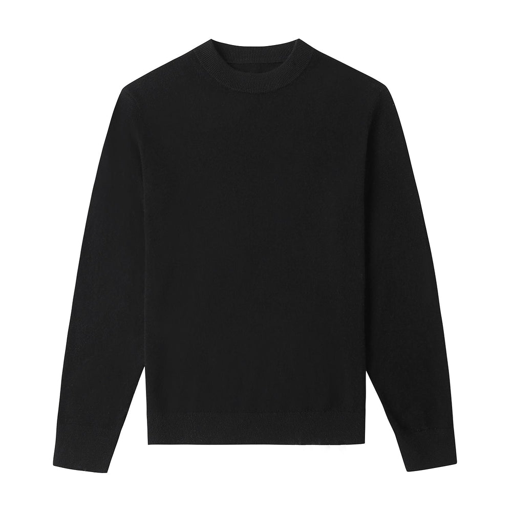 Stefan | Herren Wollpullover Schwarz Klassisch Warm