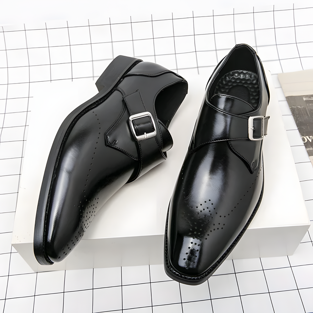 Odrin Elegante Monk-Strap Schuhe | Schwarz