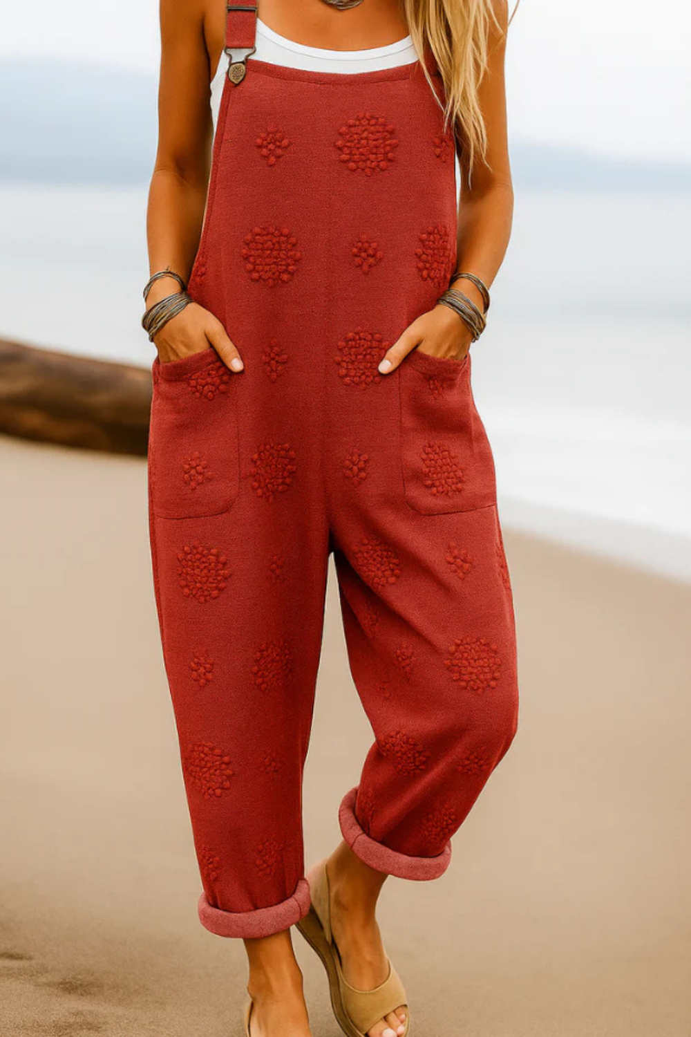 Mayah Künstlerischer Overall-Jumpsuit | Rot