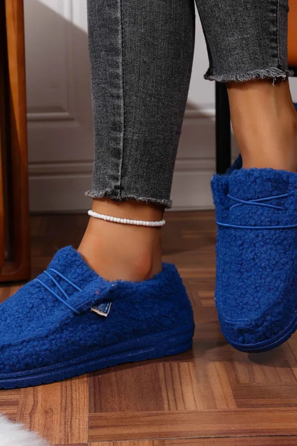 Winnie Warme Teddy Slippers | Blau