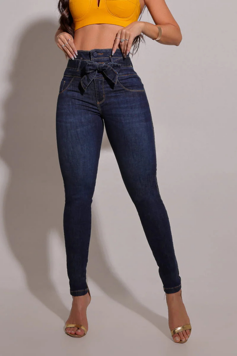 Yara | Damen Jeans Figurformend Gürtel Definiert Modern