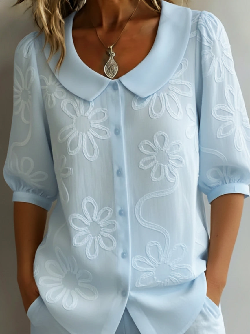 Blerta – Bluse Mit Blumen Muster Und Natürlicher Eleganz