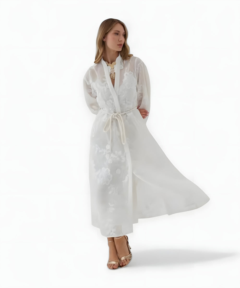 Isadora Jacquard Kleid mit modernem Charme | Weiß