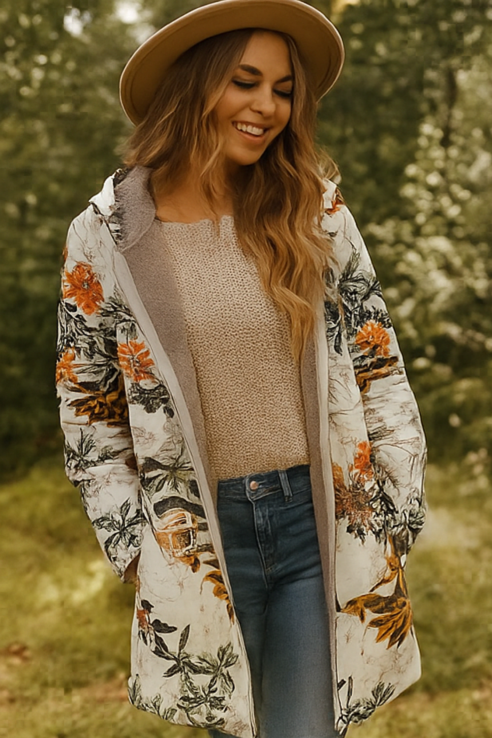 Lamelia Jacke mit Fleecefutter | Beige