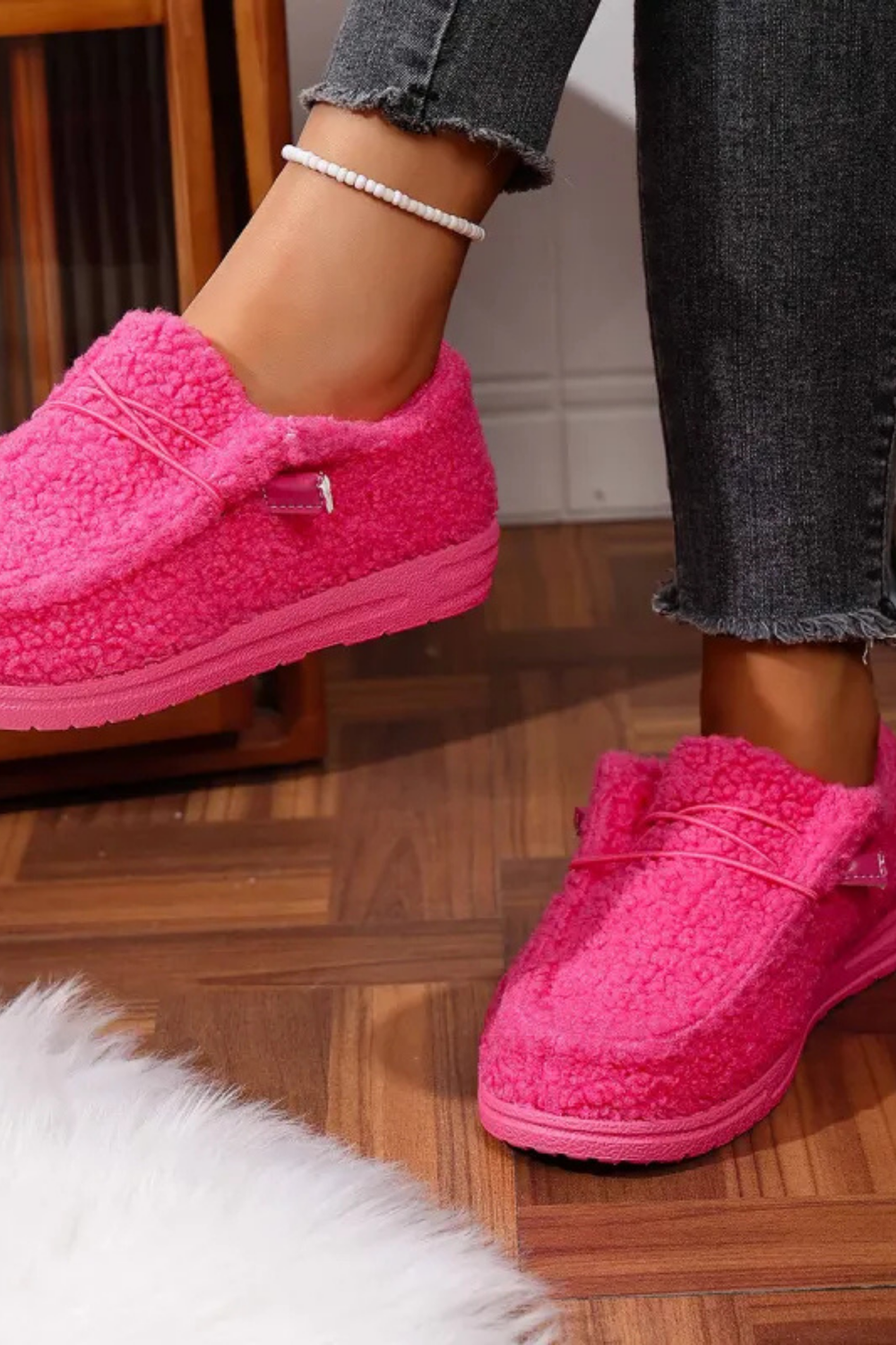 Winnie Warme Teddy Slippers | Rosa