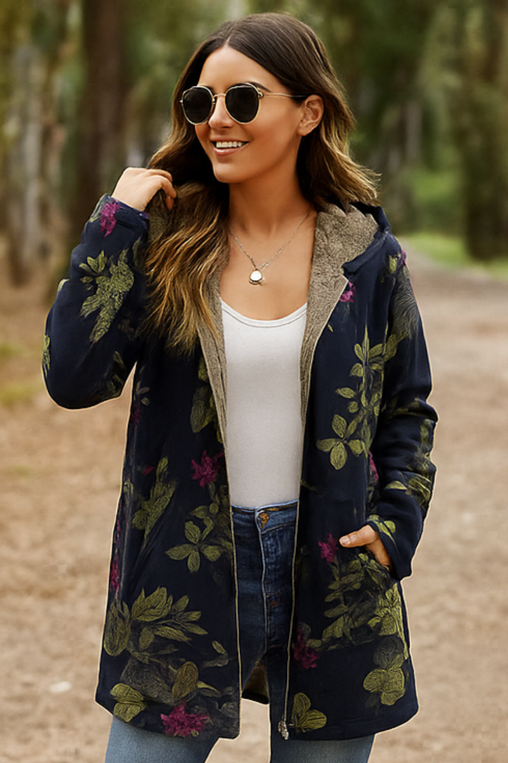 Lamelia Jacke mit Fleecefutter | Dunkelblau