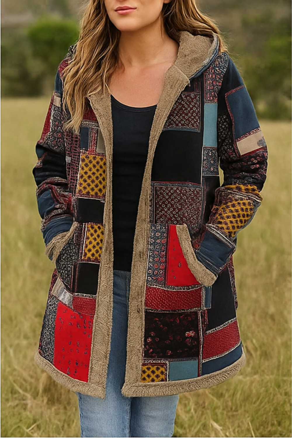 Lamelia Jacke mit Fleecefutter | Rot