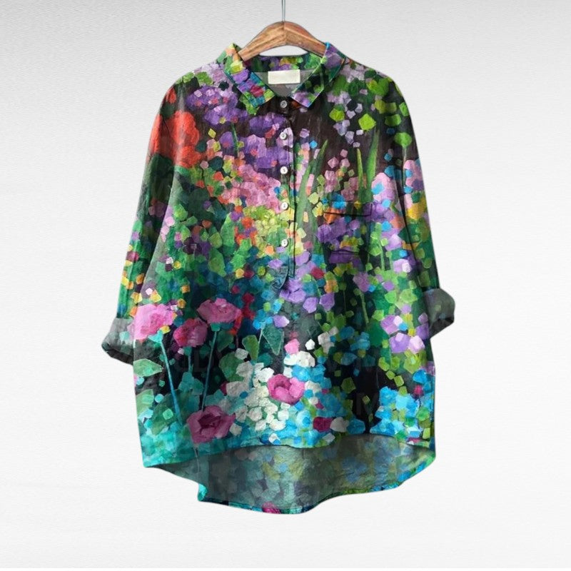 Elodie - Soft-Touch-Bluse mit floralem Muster