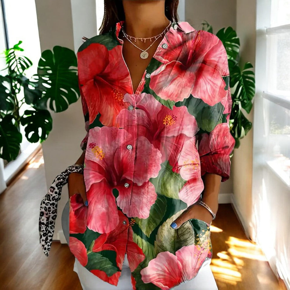Helena | Vintage Damenbluse mit elegantem Blumenmuster