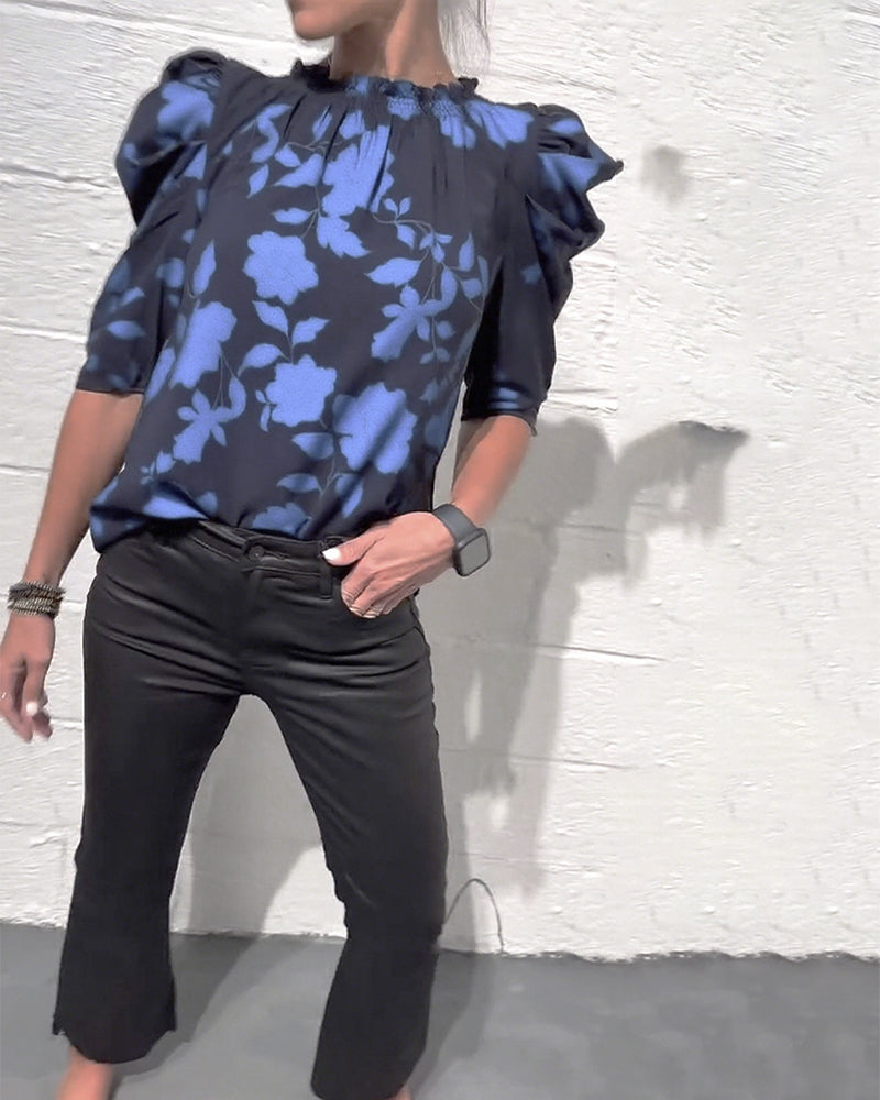 Nina | Modische Damen Bluse modern mit Rüschen & Puffärmel