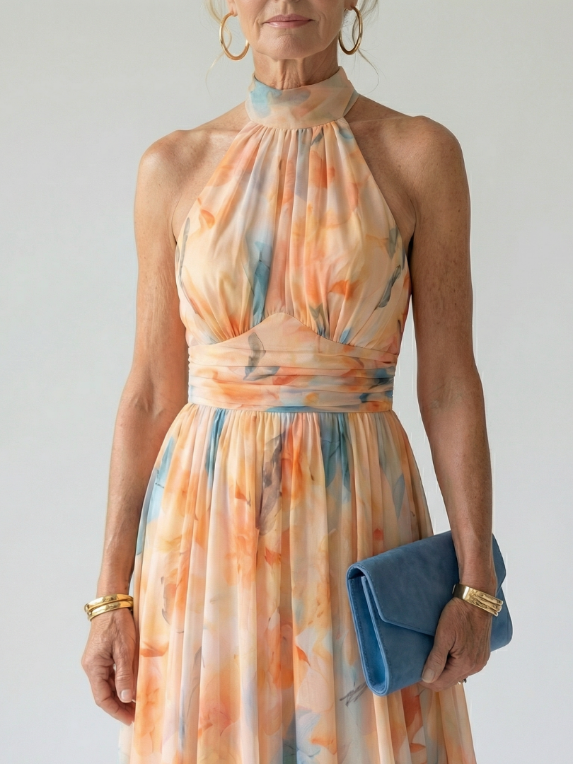 Elin | Weiches Halter Midi-Kleid