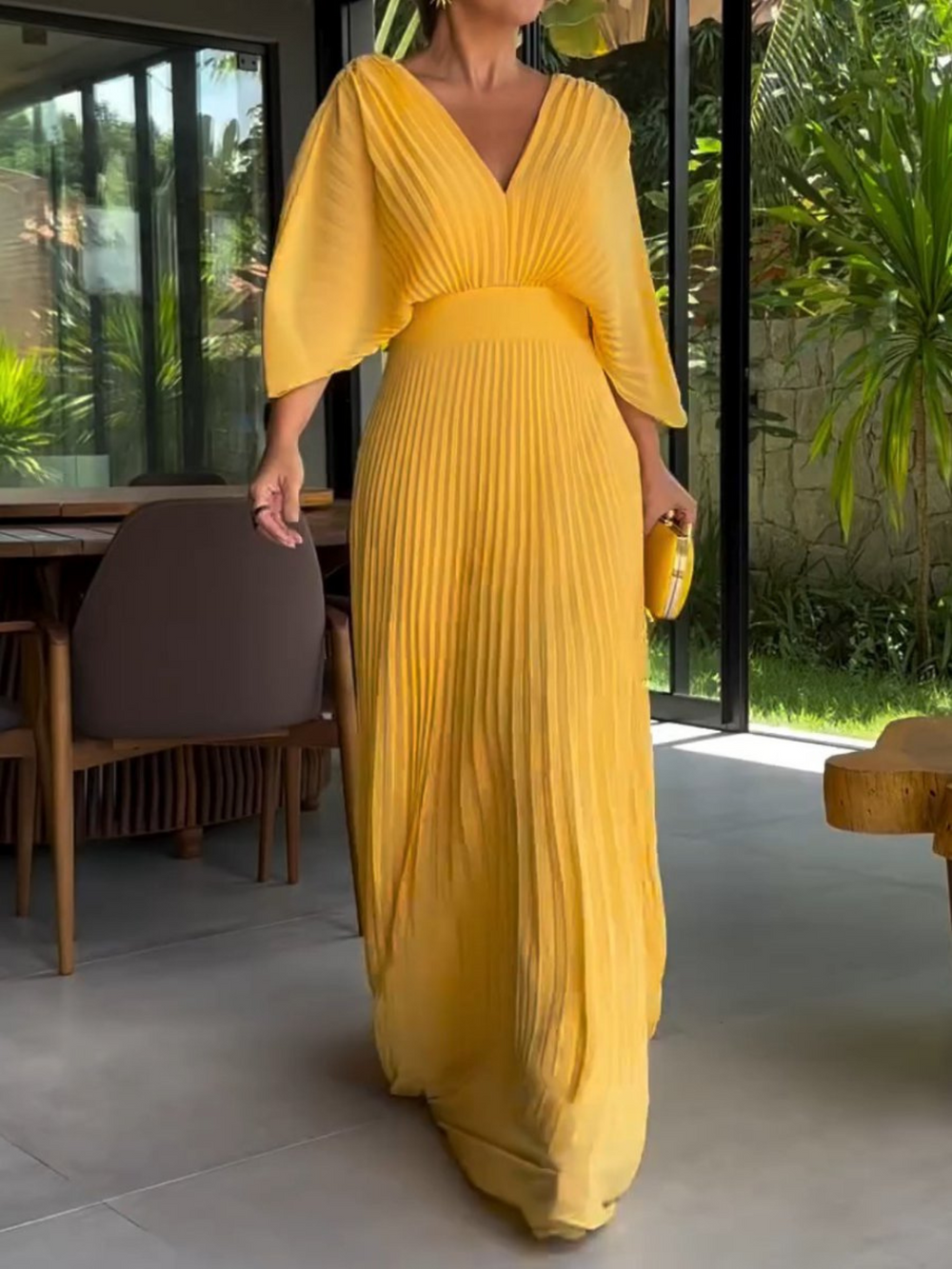 Valerija - Lebhaftes Maxi Kleid Mit Falten