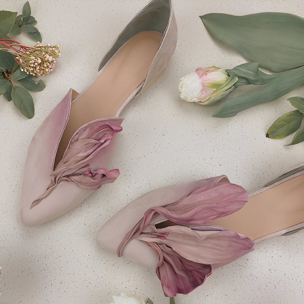 Jennifer - Stilvolle flache Damenschuhe mit Blumenmuster