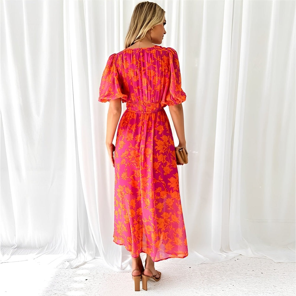 Louisa - Florales Lockeres Midikleid