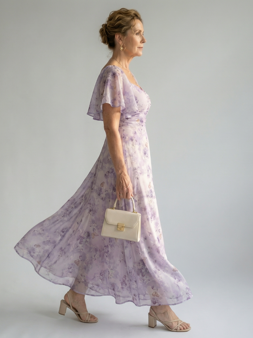 Vaelis | Midi-Kleid mit Flatterärmeln