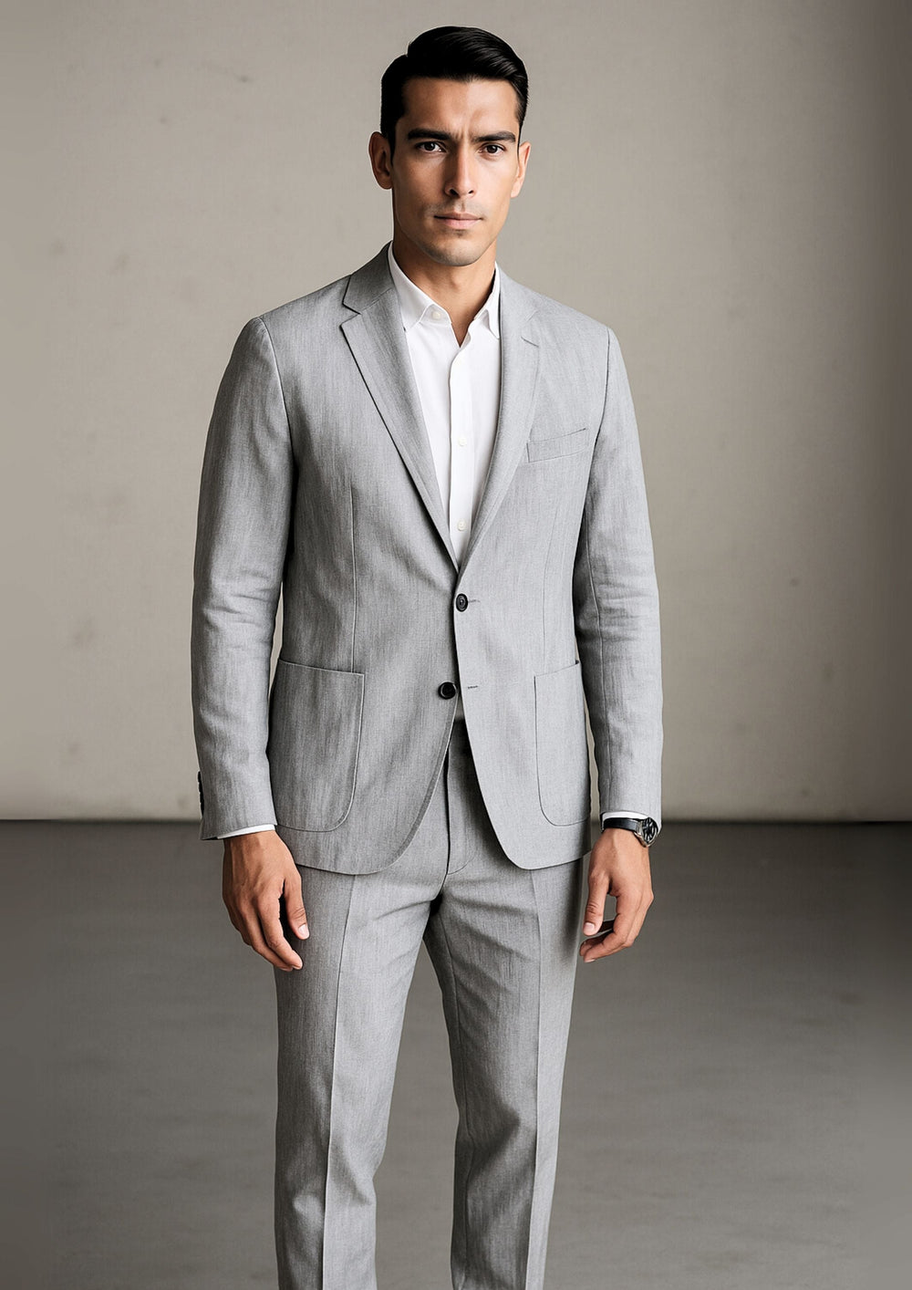 Zephyr Elegantes Leinen-Set für Herren | Grau
