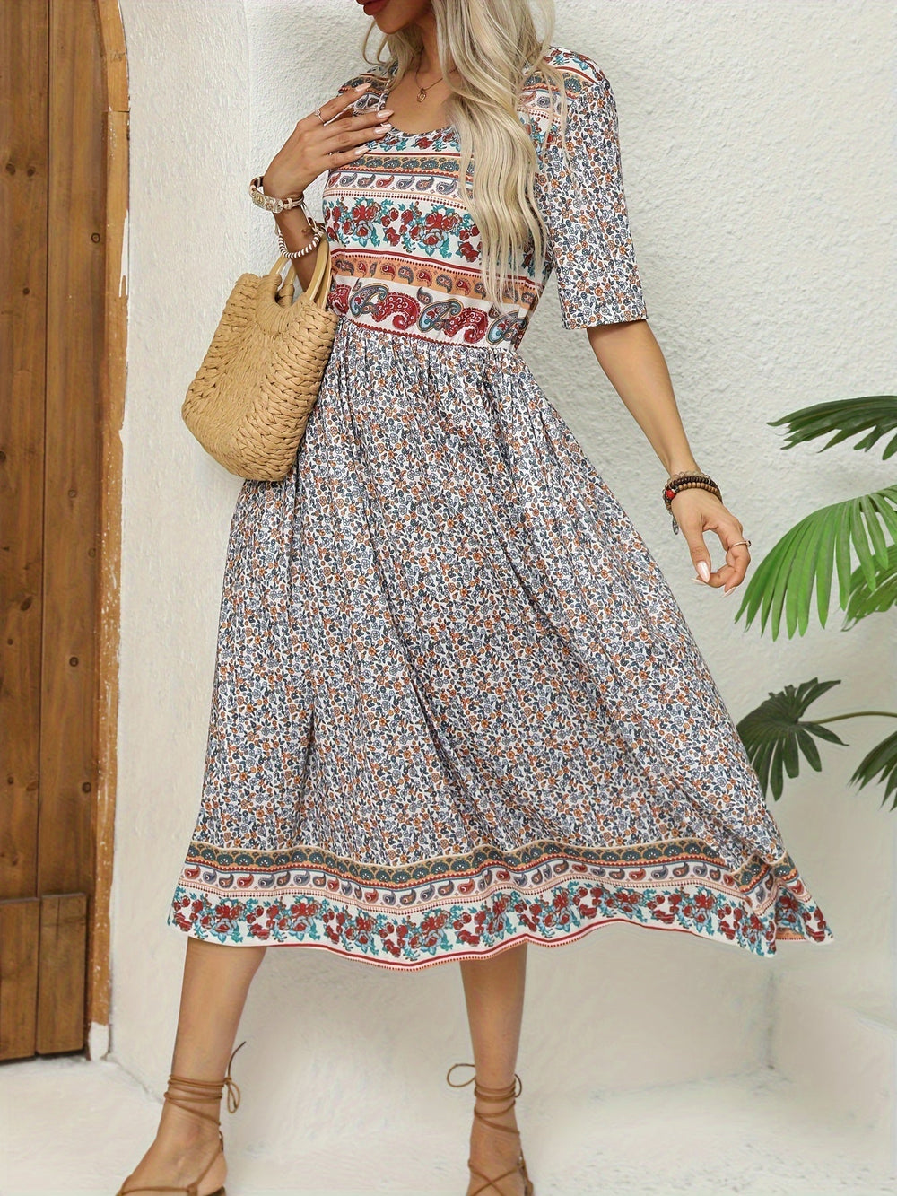Jeeni – Kurzärmeliges Kleid Mit Blumenmuster