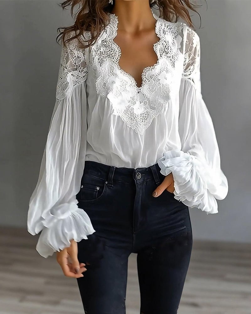 Alena | Bluse Damen elegant mit hochwertigen Spitzendetails