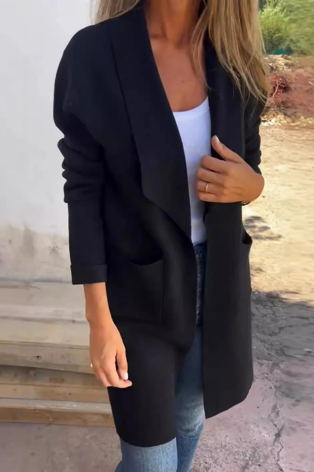 Nisha Langer Cardigan | Schwarz