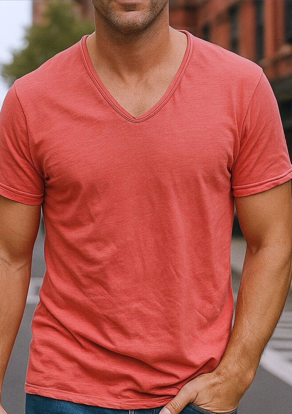 Jadrien Sunspel T-Shirt aus Bio-Baumwolle | Rot