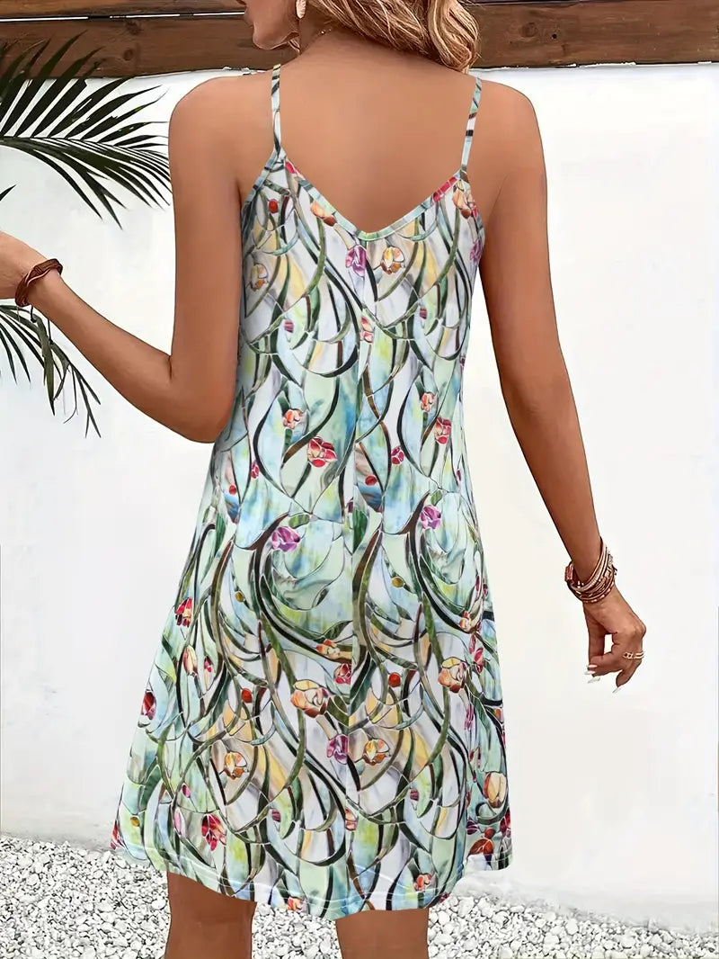 Scarlett - Elegantes Cami-Kleid V-Ausschnitt ärmellos