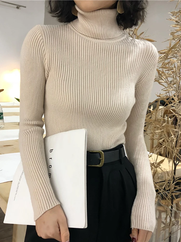 Damen Slim Fit Rollkragenpullover