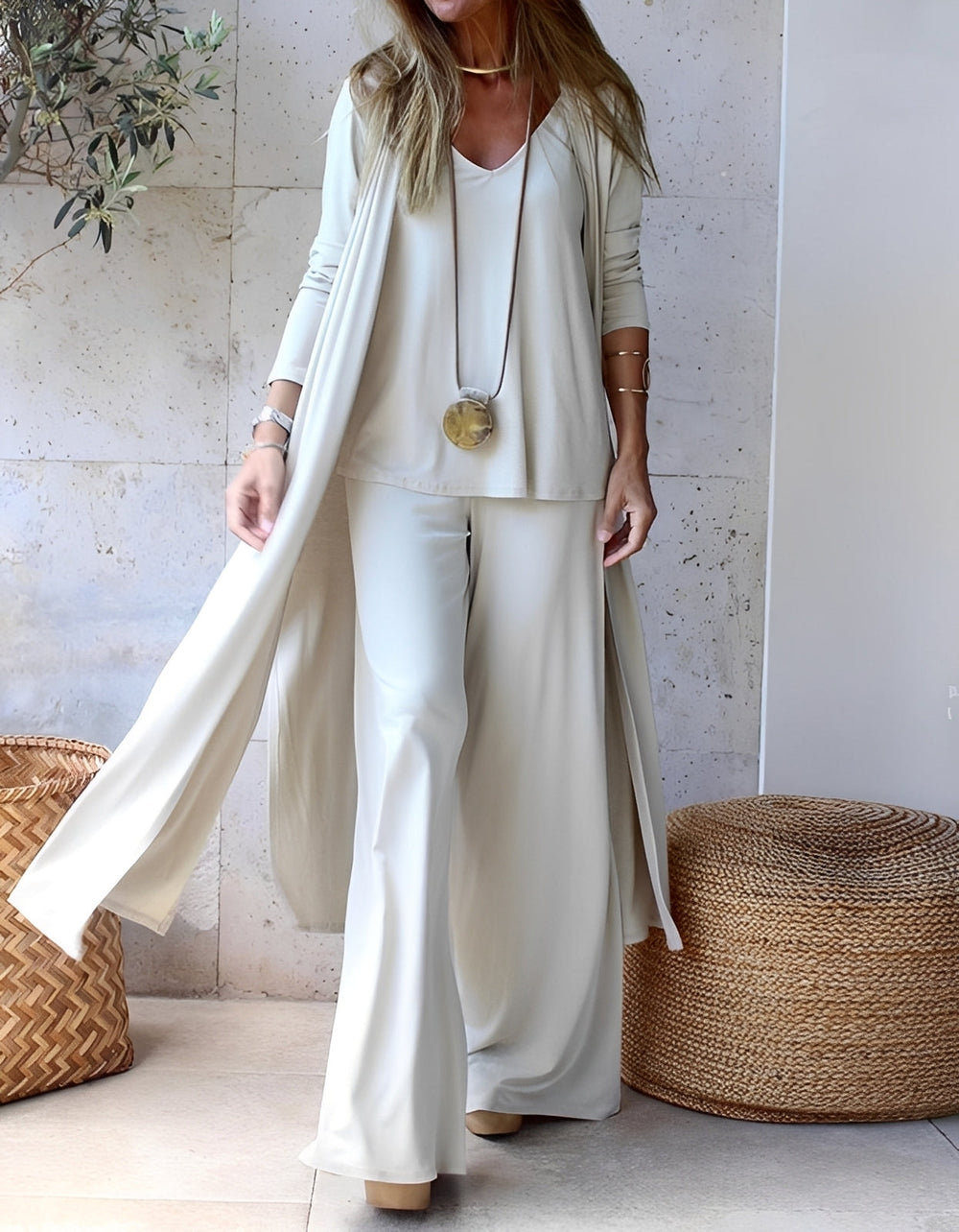 Evie - Stilvolles, locker sitzendes dreiteiliges Set für Damen