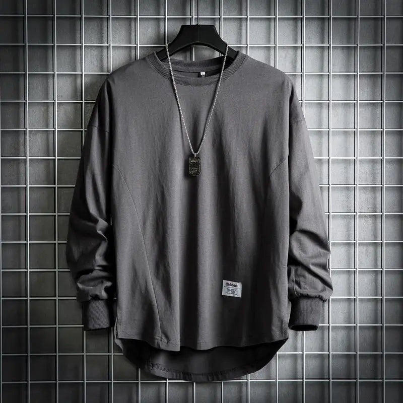 Leon | Herren Oversized Longsleeve Rundhals Langarm Basic
