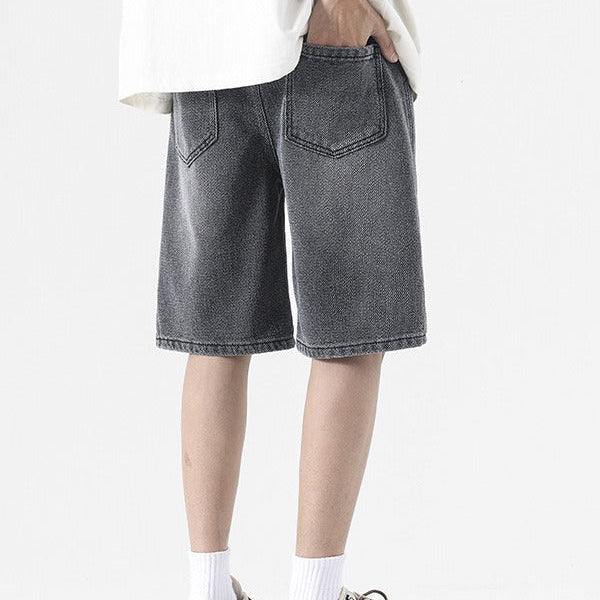 Gewaschene Denim-Shorts für Männer mit Baggy-Style - Matias