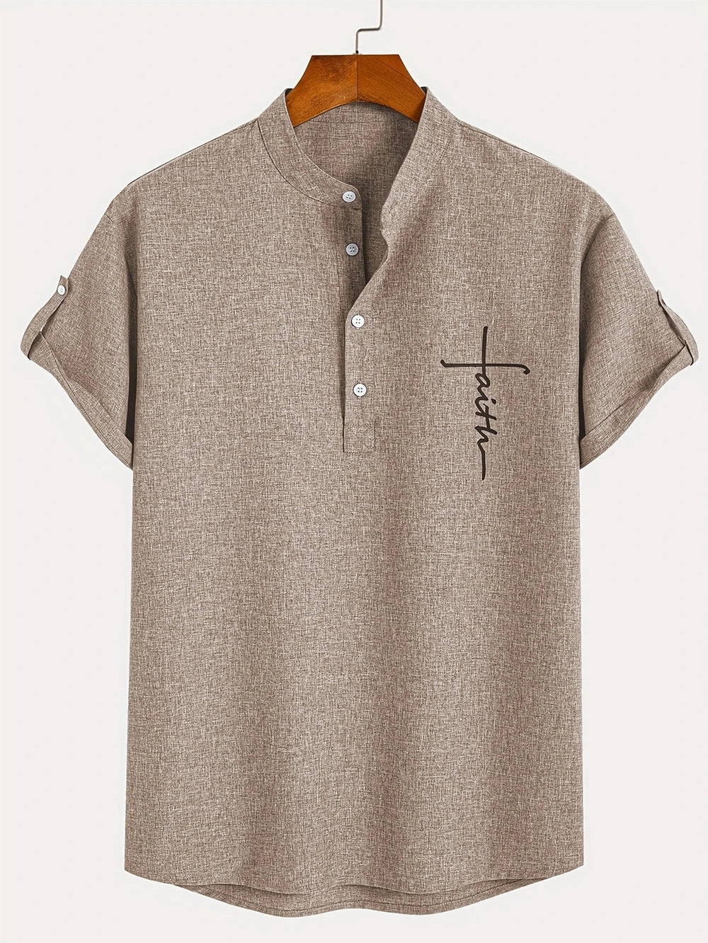 Harlan - Strukturiertes Stehkragenhemd