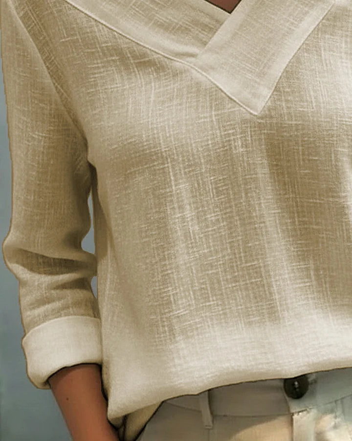 Calira - Schulterfreies Soft-Touch-Top mit V-Ausschnitt