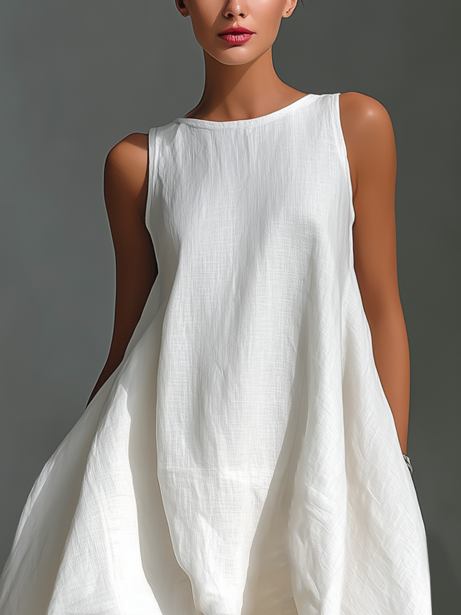 Alyna – Ärmelloses Midikleid Mit Asymmetrischem Saum