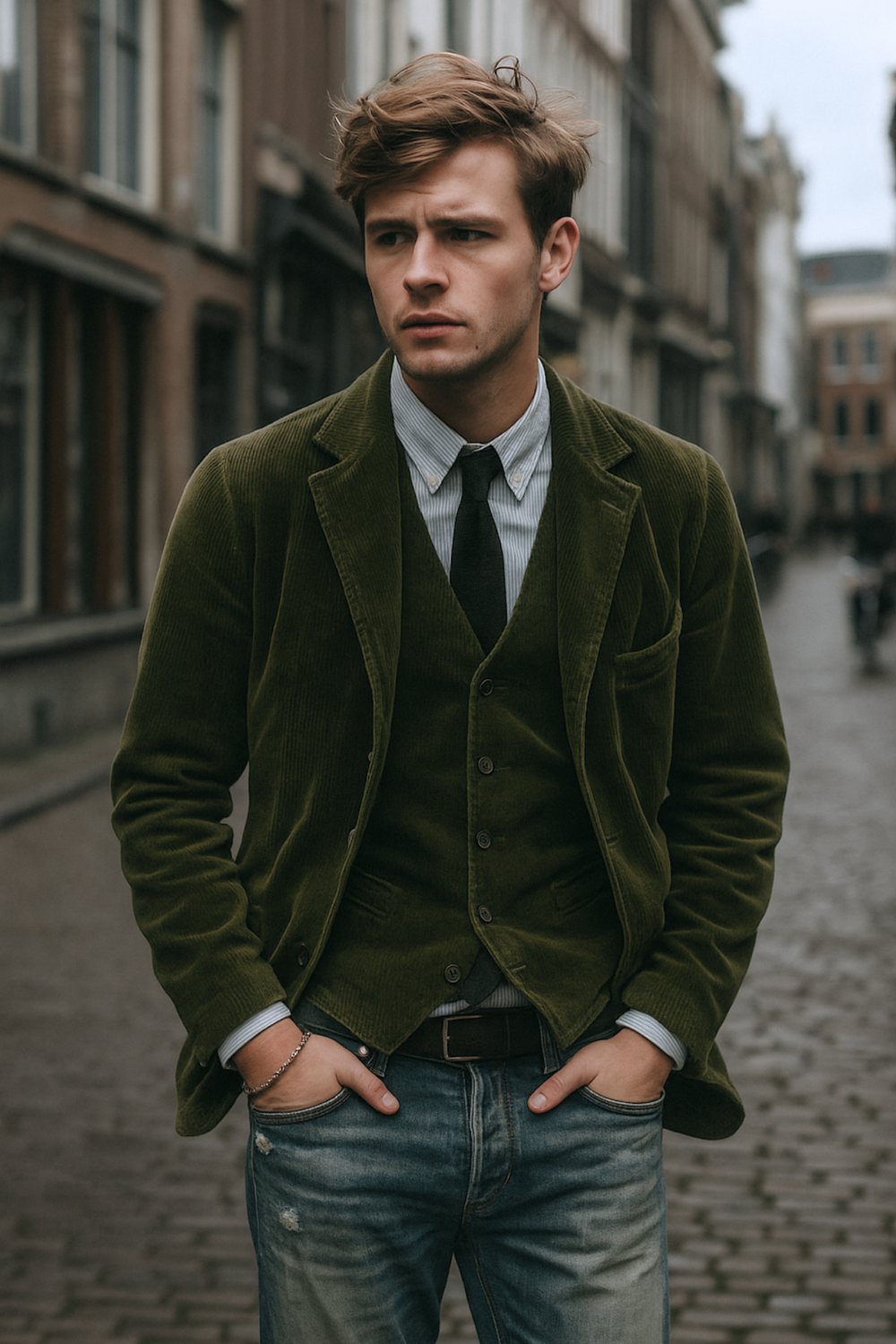 Jory Vintage Weste & Jacke | Grün