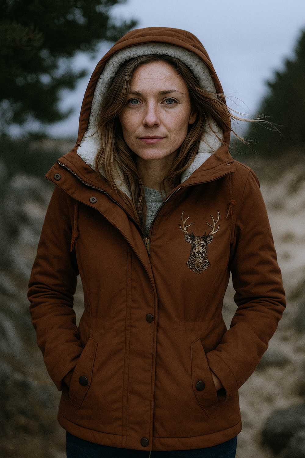 Andrea Gepolsterte Komfortjacke | Braun