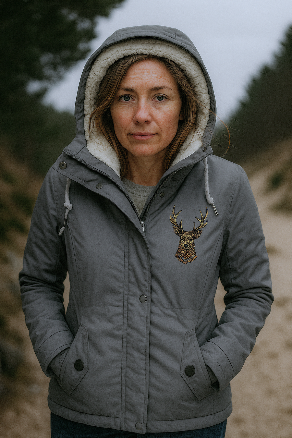 Andrea Gepolsterte Komfortjacke | Grau