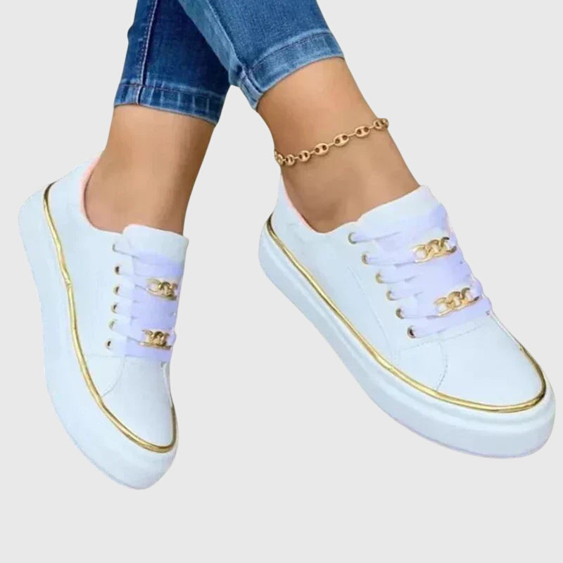 Anna | Damen Frühlings Lässige Samt Schnürsneaker